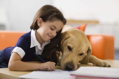 Girl with her dog