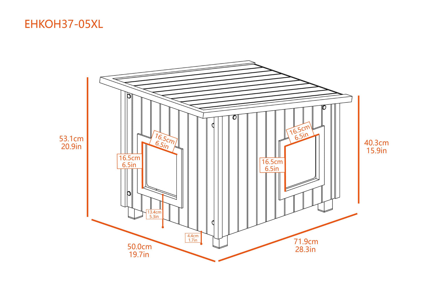 Casa para gatos al aire libre, XL