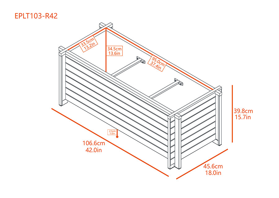 Jardinera rectangular