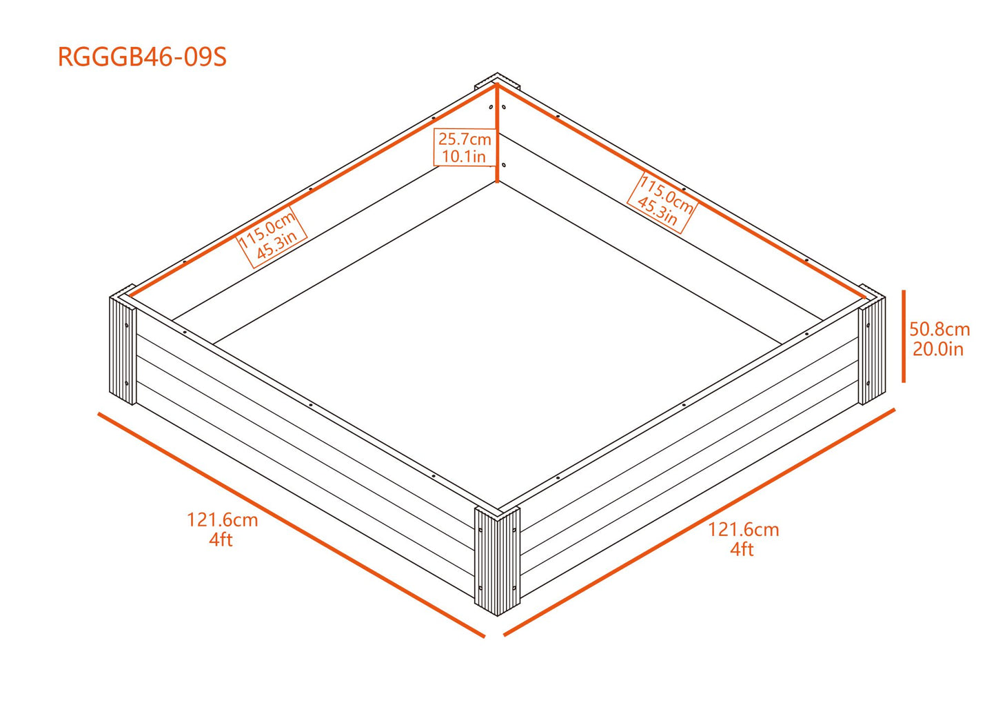 Jardinera rectangular