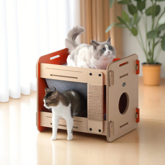 Purr & Play Kitty Bunk Bed with Scratch Post